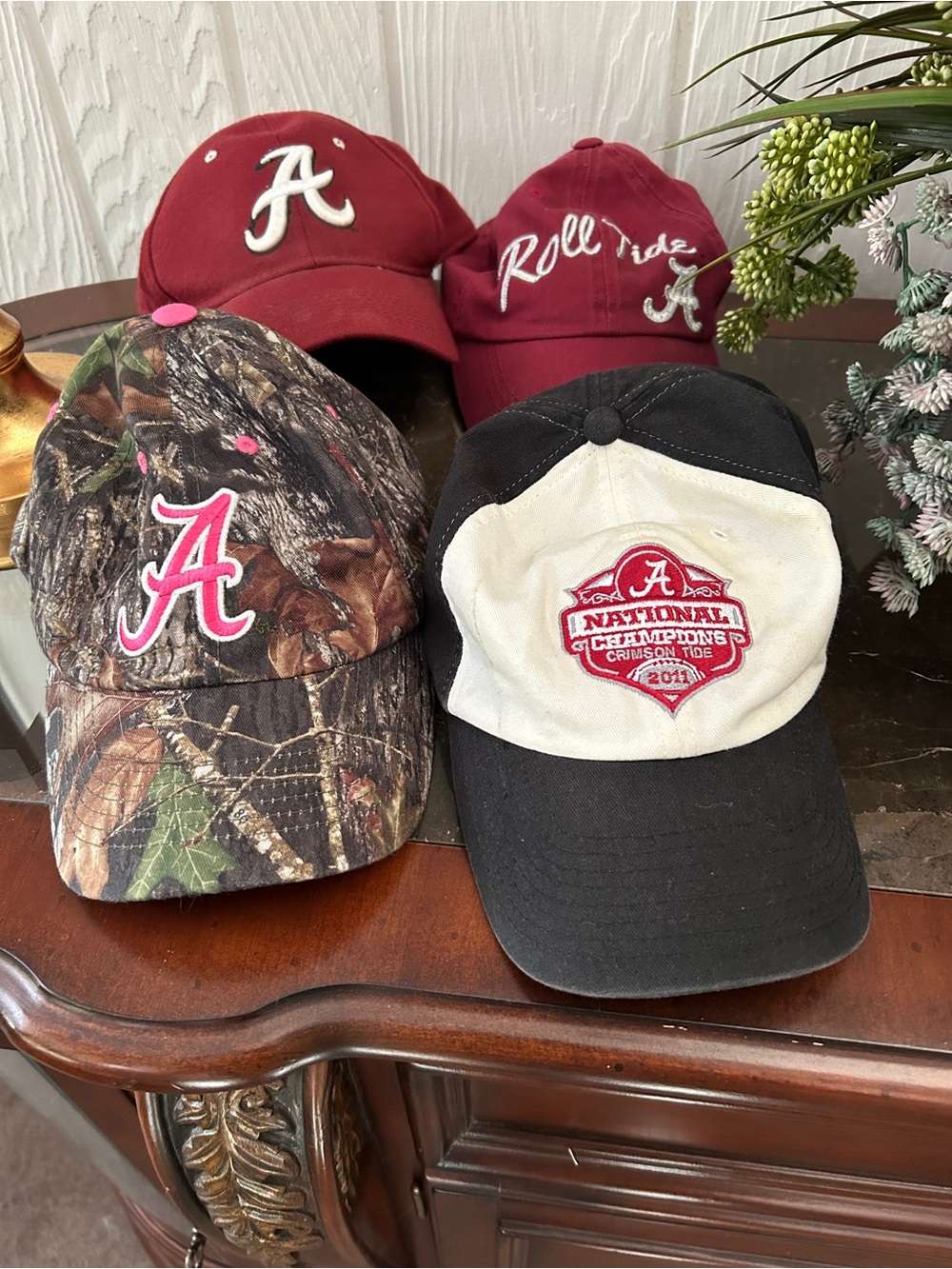 Alabama Crimson Tide Maroon & Camo Baseball Caps - Set of 4